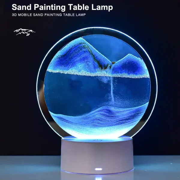 Decorative 3D Moving Sand Art Table Lamp Painting