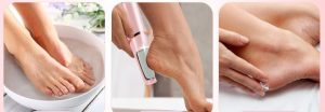 Bathing with an electric callus remover