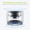 Transparent cutaway view of a mini speaker showing its Hi-Fi passive radiator and internal components for deep bass sound