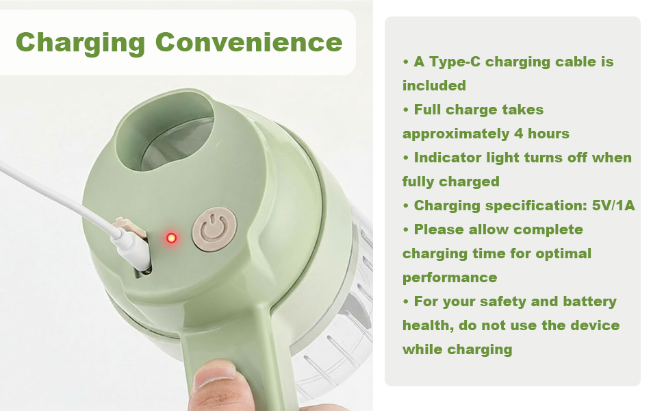 Recharging a 4 in 1 electric vegetable cutter