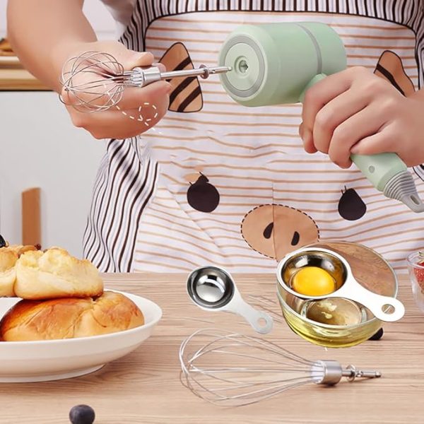 Wireless electric mixer in use