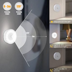 dark areas rechargeable motion sensor light automatically turning on in the dark when someone passes by and turning off after 15seconds